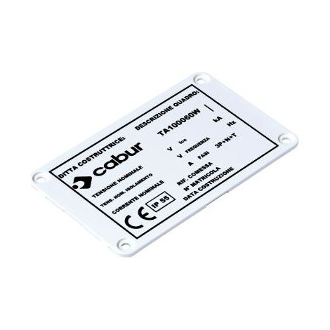 Targa identificativa per quadri, formato 100×60mm  CBRTA100060