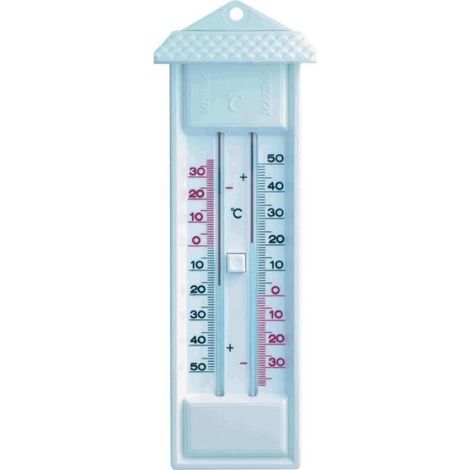 Thermomètre Analogique - Affichage Température Min/Max - Pour Intérieur - Montage Mur - Blanc - 232 x 80 x 32 mm - 90 g (1/3)