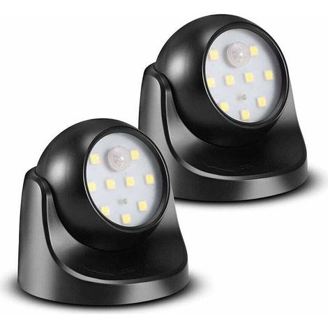 YMYNY Spot LED avec Detecteur de mouvement, 2 Unités Projecteur LED Sans Fil, 150 Lumen, Sphère Amovible, Rotation et Inclinaison à 360 degrés (1/4)