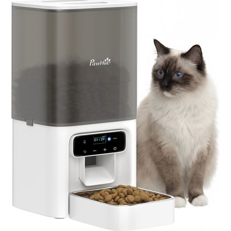 PawHut Automatic Cat Feeder Programmable with Timer, 10s Voice Recorder (1/5)