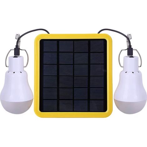 Ampoule solaire LED, lampe solaire d'extérieur avec câble, lanterne solaire, lampe de camping, lampe solaire suspendue avec panneau solaire (1/5)