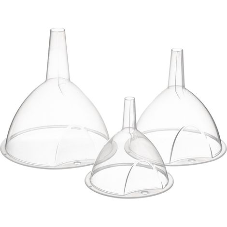 Set mit 3 transparenten Kunststofftrichtern (1/5)