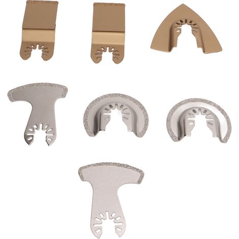 Kit de 7 lames de scie oscillantes en carbure pour outil multifonction, outil de finition et de meulage pour carrelage et ciment (1/5)