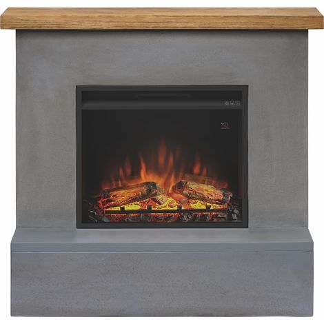 TAGU Cheminée électrique décorative "ROLF" gris - Powerflame (1/5)