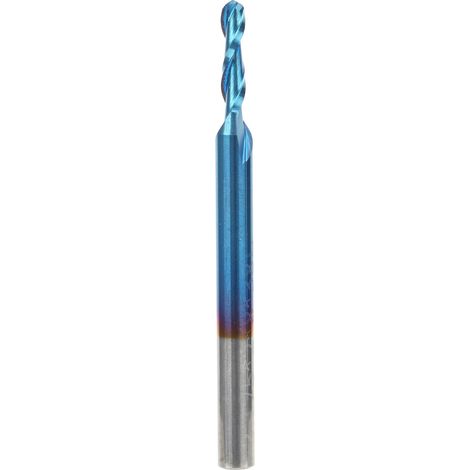 Fraise à bout sphérique avec revêtement bleu, 3,175 x 2 x 17 mm