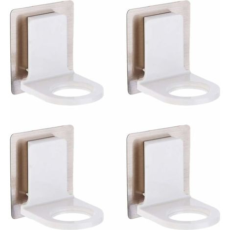 Set mit 4 Duschgelflaschenhaltern, selbstklebende Wandhaken für Shampoo-Spender zur Montage in Küche, Bad und Toilette
