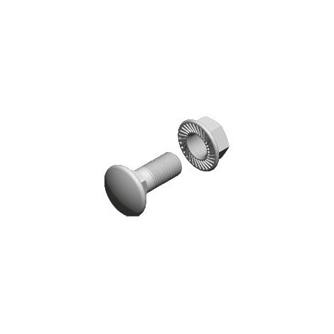 Set vite a testa svasata + dado flangiato dentato SGKFM8X20, per strutture fotovoltaiche. Confezione da 100 pezzi. (1/4)