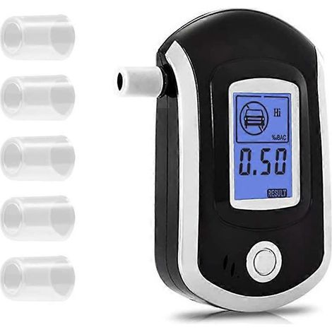 Éthylotest numérique avec écran LCD rétroéclairé intégré à l'arrière du testeur d'alcool portable (1/5)