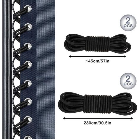 4 Pièces Remplacement élastiques, Universels Inclinables Lacets Élastiques, Elastique pour transat, Corde de Rechange pour Chaise à Gravité Zéro, Fauteuil Relax Toile Voile, Chaises Pliantes (1/5)