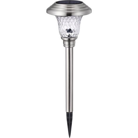Lampe de jardin solaire d'extérieur, éclairage solaire en acier inoxydable, lumière blanche chaude, éclairage de chemin solaire étanche, éclairage de pelouse pour chalet - 1 pièce (1/5)