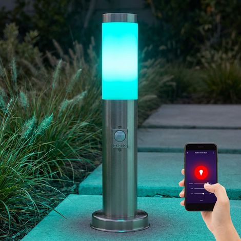 Außen Steh Leuchte DIMMBAR Garten Bewegungsmelder Edeslstahl Stand Lampe steuerbar per Handy (1/5)