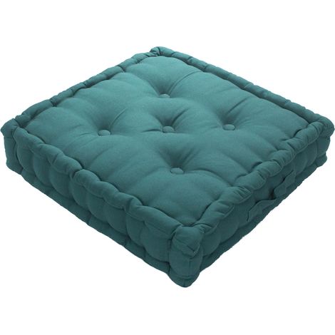 Coussin de Sol 50x50x10 cm SWIMCOOL 100% coton coloris VERT FONCE
