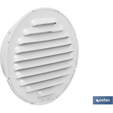 Pack de 5 grilles de ventilation en aluminium blanc pour tube Ø10 cm