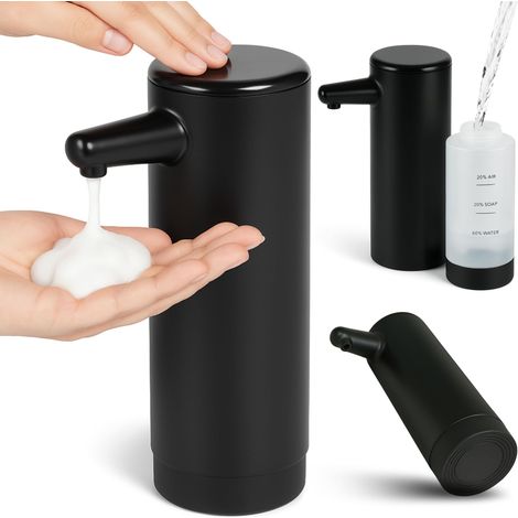 Distributeur de Savon Mousse - Noir - Distributeur de Liquide Vaisselle pour Salle de Bain, Toilettes et Cuisine - Distributeur à Pompe - Jusqu'à 75% de Savon en Moins (1/5)
