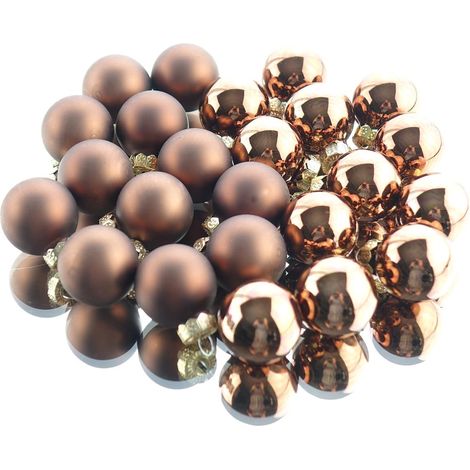 Weihnachts-Micro-Kugeln Espresso braun Ø 2,5 cm aus Glas - 24er Set