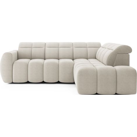 Canapé d'angle électrique RONDA 4 places beige – angle droit (1/5)