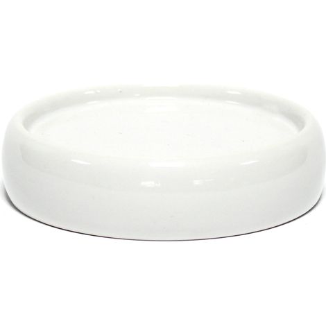Porte savon en ceramique 3.5 x 10 cm Bulleas blanc (1/2)