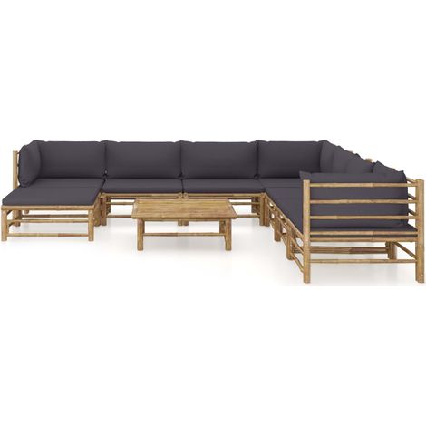 Maison Exclusive - 9-tlg. Garten-Lounge-Set mit Dunkelgrauen Kiss