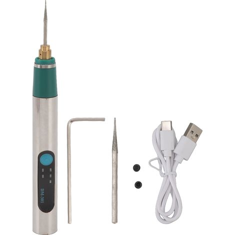 Lot USB rechargeable graveur électrique en acier inoxydable pour métal, verre, bois, pierre, bijoux et ongles (1/5)
