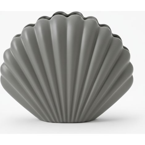 Vaso decorativo a forma di conchiglia, grigio, stile elegante