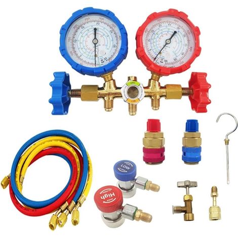 de Jauges de Collecteur de Réfrigérant Outil de Climatisation pour R410A R32 R134A Accessoires D'Outils de Réfrigération de Climatisation (1/5)