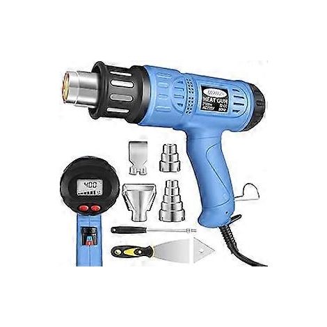 Pistolet thermique 2000 W avec écran LCD, température réglable de 50 °C à 600 °C (1/5)