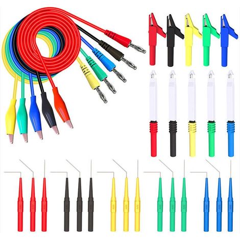 Kits de sonde arrière 30 pièces, fiche Banane pour Clipser Le Fil de Test avec sondes de perage de Fil, Broches de sonde arrière à Clip (1/4)