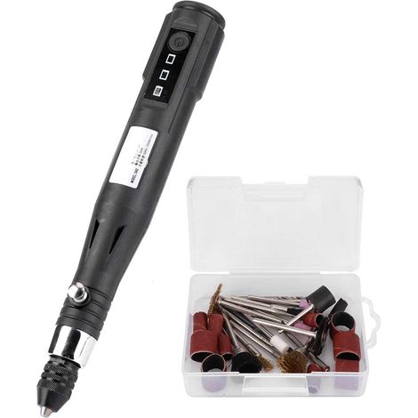 Outil Rotatif, Mini Perceuse Electrique Portable 5000-15000R / Min 5V 2A Trousse à Outils de Gravure pour La Découpe, La Gravure, Le Fraisage, Le Meulage, Le Polissage, Le Démontage et Le Perçage (1/4)