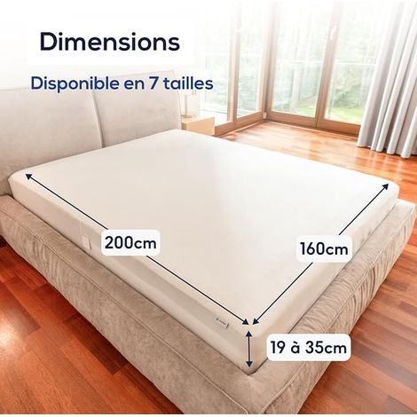 Anti-Bed Bug Mattress Cover – 63 x 200 cm – Fully Waterproof Mattress Protector – Mattress Protector Against Pests and Dust Mites – Soft Cotton Surface – Stretchable Thickness 19 to 35 cm (1/3)