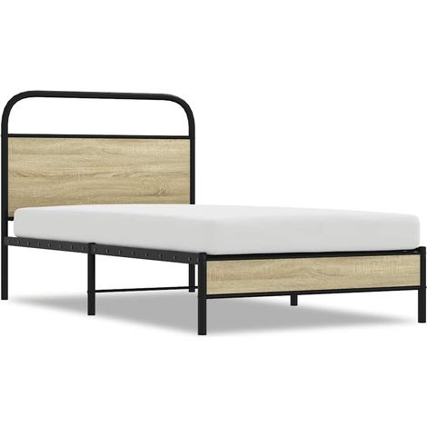 Maison Exclusive - Bettgestell ohne Matratze 100x200 cm Sonoma-Ei (1/5)