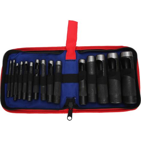 Lot de 15 emporte-pièces en acier pour cuir, poinçons manuels ergonomiques, outils de bricolage de 3 à 25 mm (1/5)