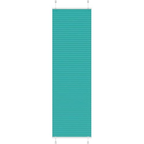 Store plissé Vert pétrole 60x200 cm avec Tissu 59,4 pour fenêtre, occultant en Polyester, élégant Salon et Chambre, Montage Mural ou sans perçage, Protection Solaire intimité -