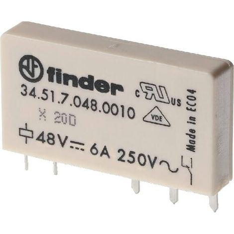 Relè per circuito stampato 12V 6A 1W FINDER 345170120010