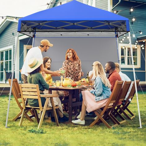 234x234CM Tente Tonnelle Pop-up avec Panneau Latéral Abri de Gazebo Pliant à Montage Facile en Extérieur avec Pieds Inclinés Réglables Bleu (1/3)