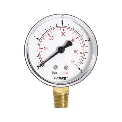 Novaservis Matériel de plomberie - Manomètre 63 mm 1/4" radial, 0-4 bar M6304R