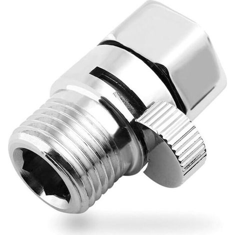 Robinet d'arrêt de pommeau de douche, régulateur de débit, robinet d'arrêt, robinet de débit en laiton, pièce de rechange universelle (1/3)