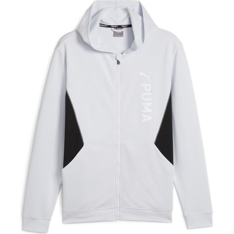 Felpa con cappuccio da uomo Puma FIT DOUBLE KNIT FZ grigia 52388542 r M