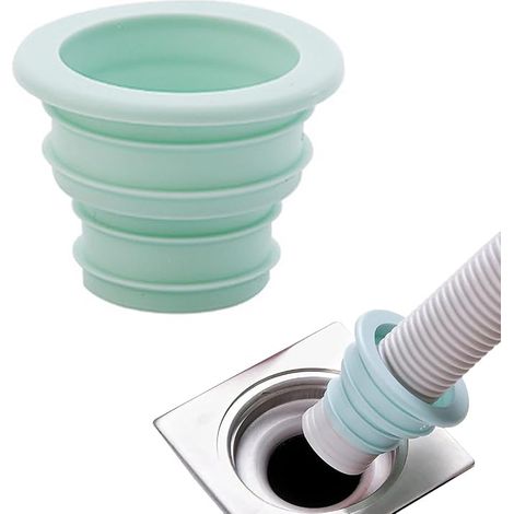 6 tapones de sellado, tapones de sellado para desagüe de lavadora, tubería de desagüe de piso, PP (verde) (1/5)