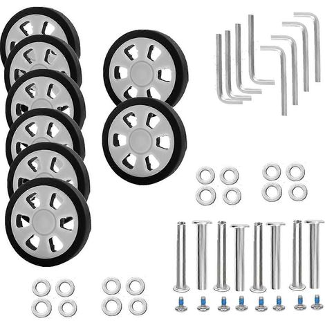 Roulettes de rechange pour valise (8 pièces), diamètre 55 mm (2,16 po), épaisseur 12 mm (0,47 po), en caoutchouc résistant et silencieux, pour valise B (1/4)