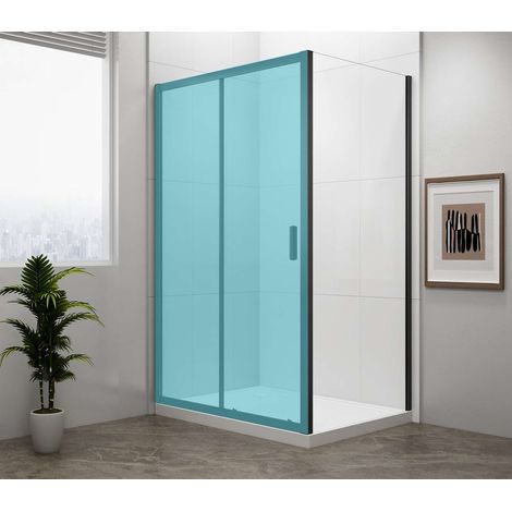 Polysan Easy Black - 90x190 cm, Paroi de douche en verre transparent/noir mat EL3315B (1/3)