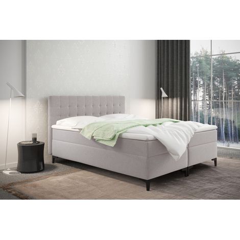 Boxspringbett mit bettkasten und matratze Denver stoff Muna Schwarz 120x200 cm (1/5)