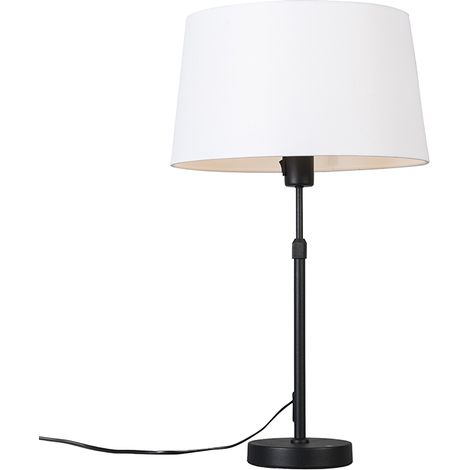 Table Lamp Black with White Lampshade 35 cm Adjustable - Parte