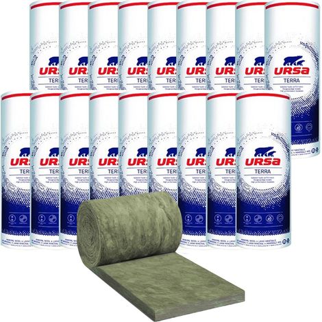 18 rouleaux laine de verre URSACOUSTIC TERRA nue - Ep. 60mm - 194,40m² - R 1.5 (1/3)