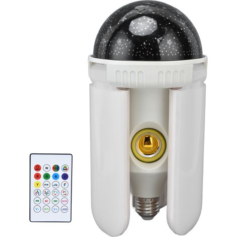 Bluetooth-LED-Lampe mit Lautsprecher, RGBW-Projektor, Farbwechsel, E27-Sockel, 85–265 V, Fernbedienung mit eingebautem Akku, leuchtender Sternenhimmel (1/5)