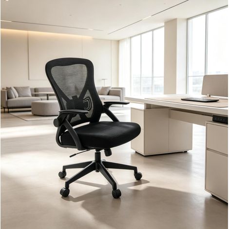 Ergonomischer Bürostuhl, höhenverstellbar, 360° drehbar, mit klappbaren Armlehnen HAVRYA (1/5)