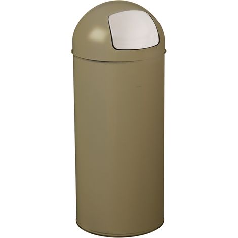 Poubelle Push avec couvercle à trappe - 45l - gris olive mat - RAL 7002 (1/2)