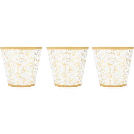 Abat-jour en tissu à clipser, style moderne, pour ampoule E14, lustre ou lampe de table, lot de 3, couleur or (1/5)