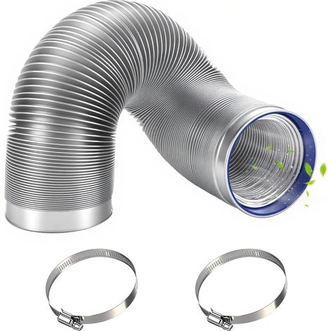 Manguera de aire acondicionado móvil, manguera de ventilación de 150 mm, manguera de escape de aluminio y PVC de 3 m, conducto de ventilación con 2 abrazaderas, conducto de aire flexible para aire aco (1/3)