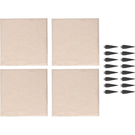 Tremplin avec piquets de sol en résine de polypropylène, décoration de jardin résistante aux intempéries pour pelouse extérieure carrée Beige (1/5)