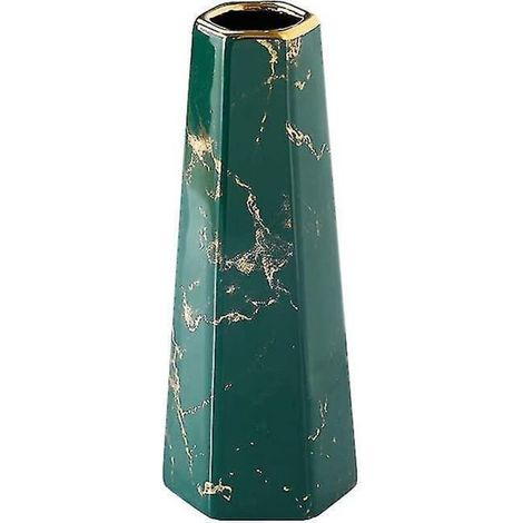 Vases en céramique effet marbre vert et or de 20 cm (8 pouces) - Décoration intérieure et centres de table (1/5)